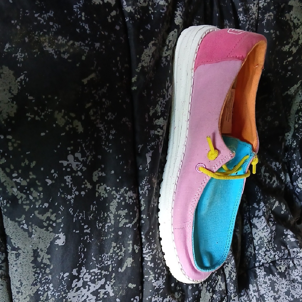 Hey Dude Pink and Blue Moccasins Vibrant Slip-On Shoes